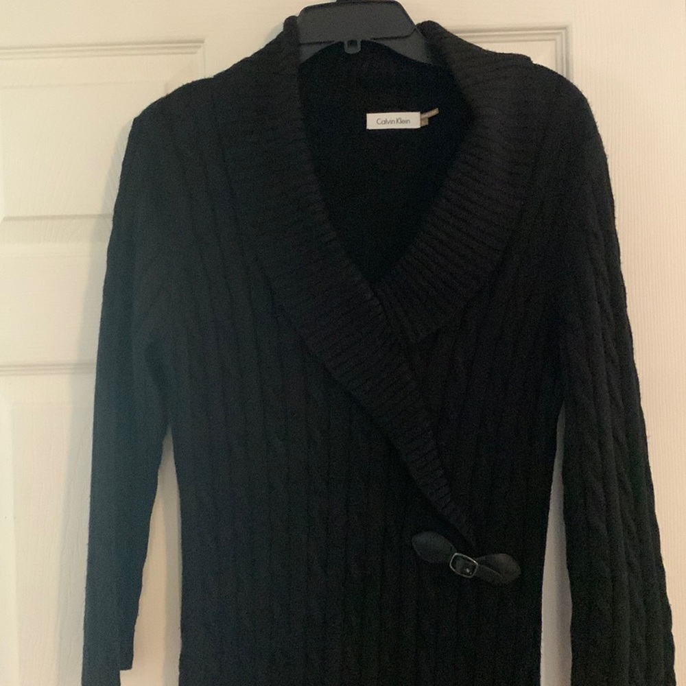Cute and comfy!  Calvin Klein black knit dress .